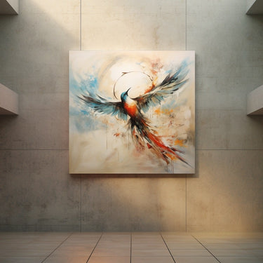 Abstract Bird Painting on Canvas
